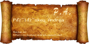 Pölöskey Andrea névjegykártya